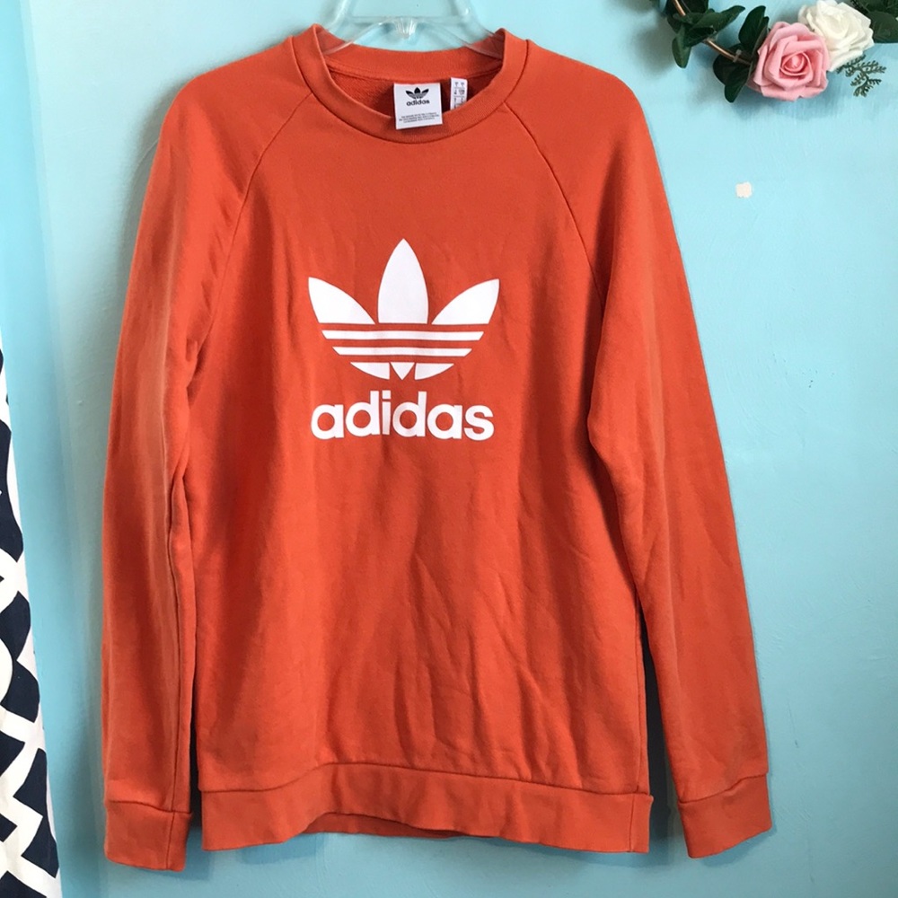 Adidas Orange Pullover Sweatahirt Size Small